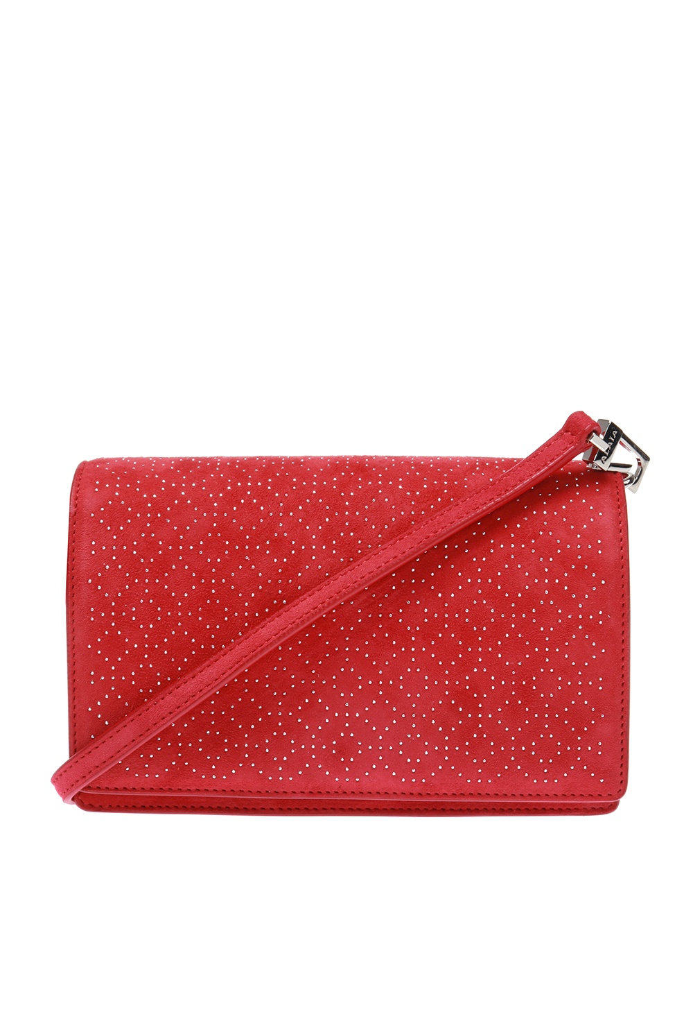 Alaia Chloé C mini shoulder bag in red leather and red suede