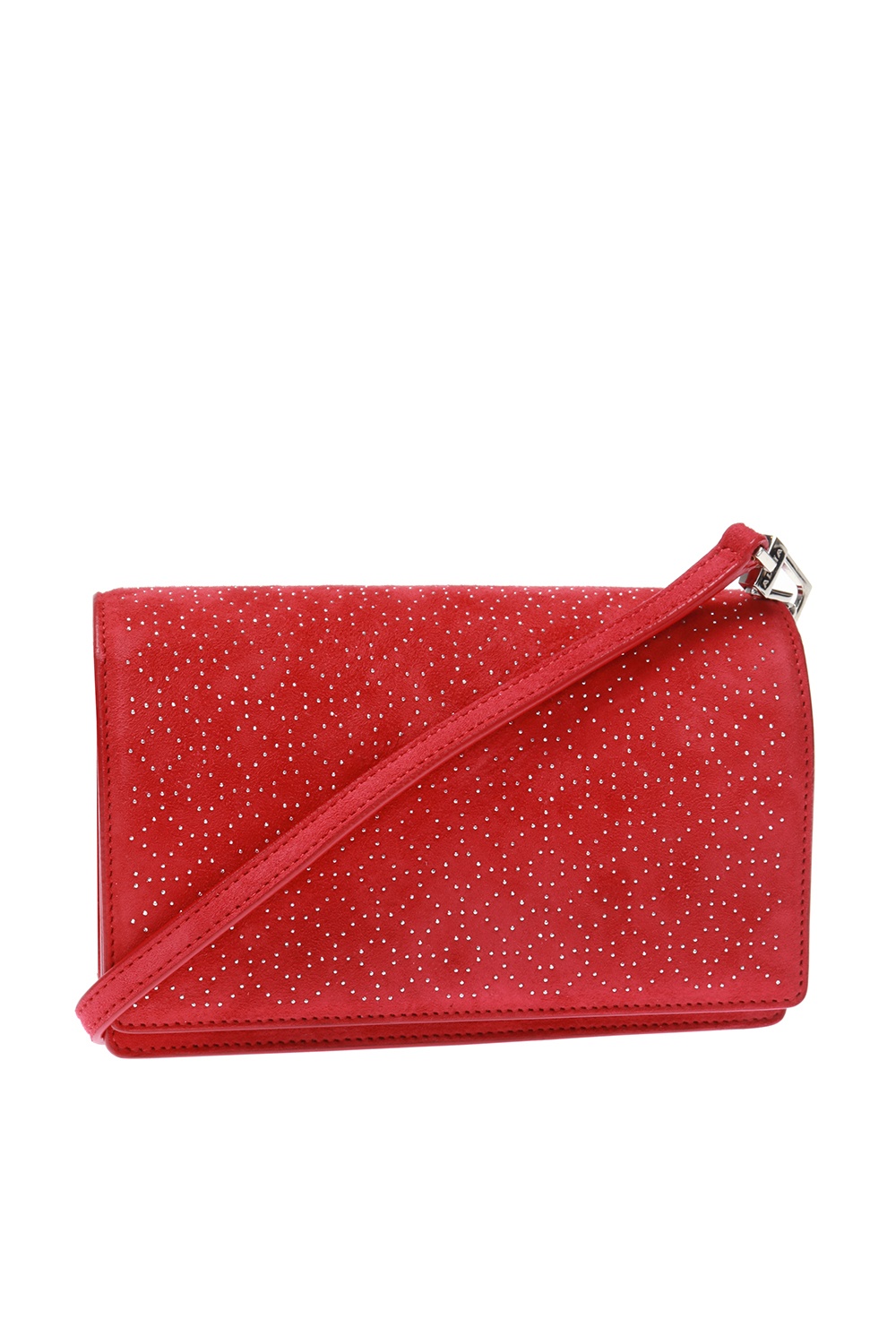 Alaia Chloé C mini shoulder bag in red leather and red suede