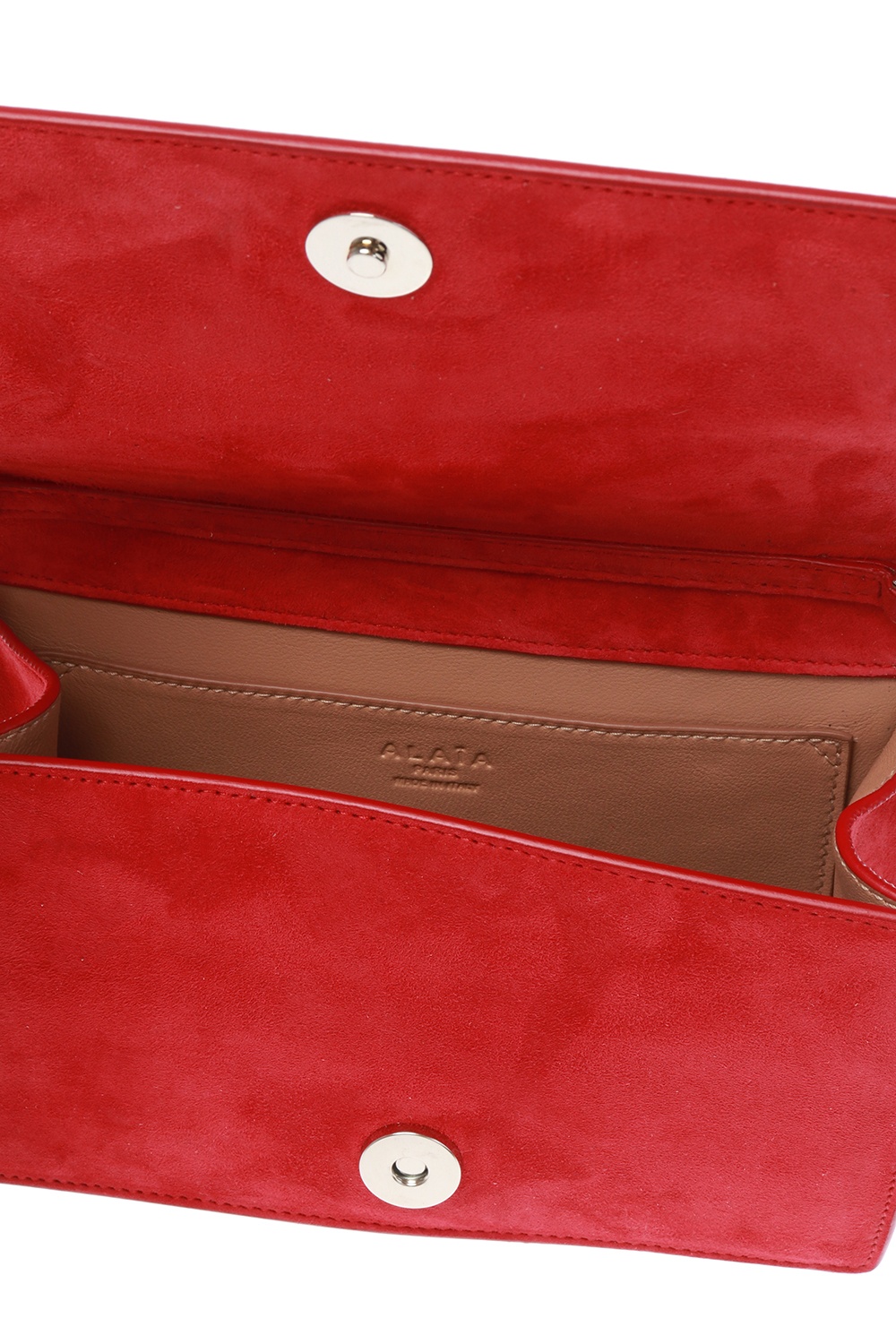 Alaia Chloé C mini shoulder bag in red leather and red suede