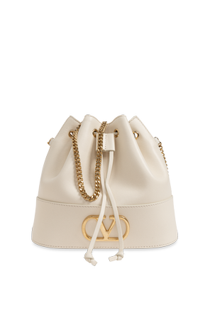 Leather bag with logo