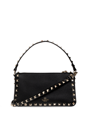 Leather handbag with studs