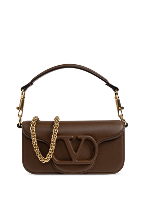 Logo leather shoulder bag