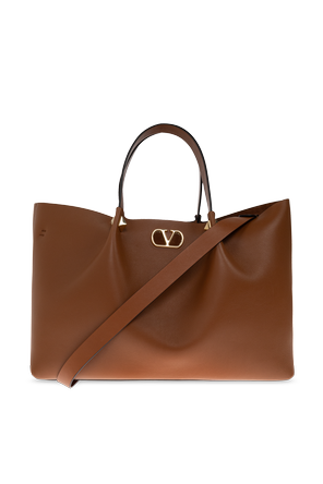 Leather bag with logo