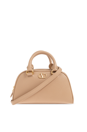 Leather bag with logo