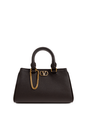 Leather bag with logo