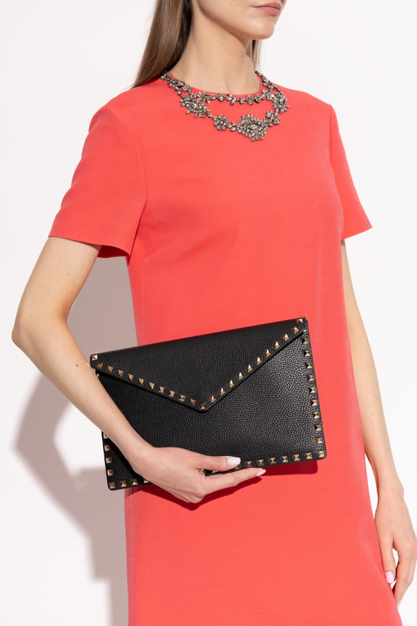 Valentino Garavani Leather studded clutch