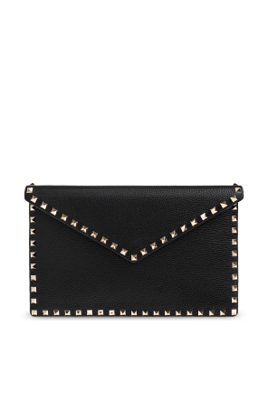 Leather studded clutch