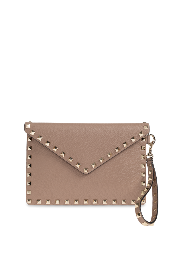 Valentino Garavani Leather studded clutch