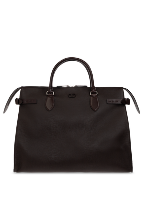 Leather bag with logo