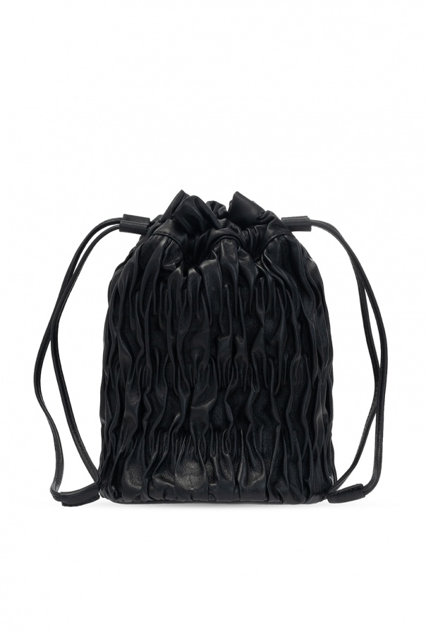 Ganni Black Leather Mini Crossbody Bag
