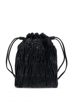 Ganni Black Leather Mini Crossbody Bag