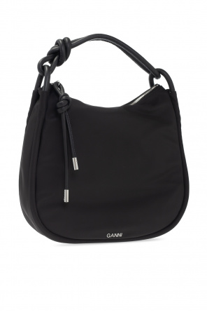 Ganni GANNI drawstring mini tote Braun bag Schwarz