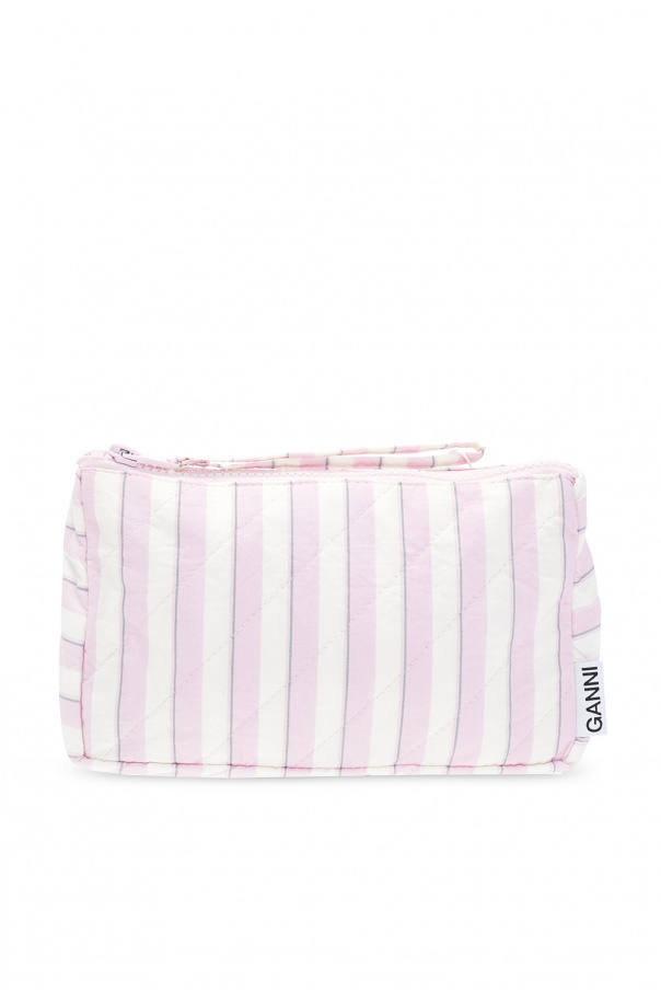 Ganni Striped wash bag