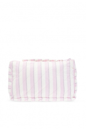 Ganni Striped wash bag