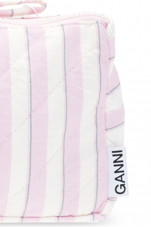 Ganni Striped wash bag