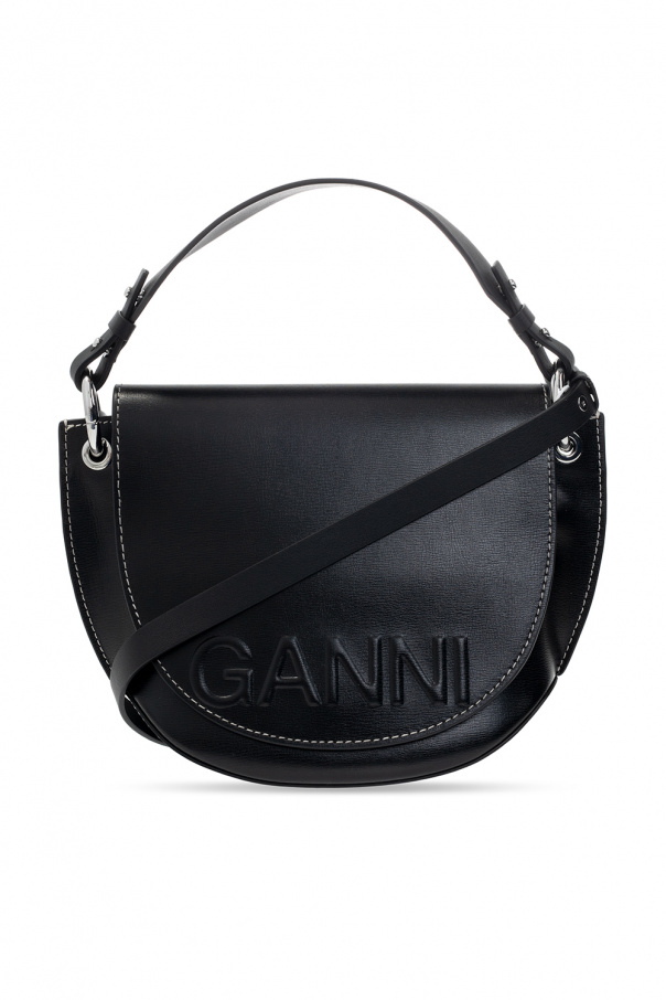 Ganni Shoulder Earth bag with logo