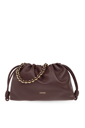 loewe gate shoulder bag in gold taupe and brown tricolor leather