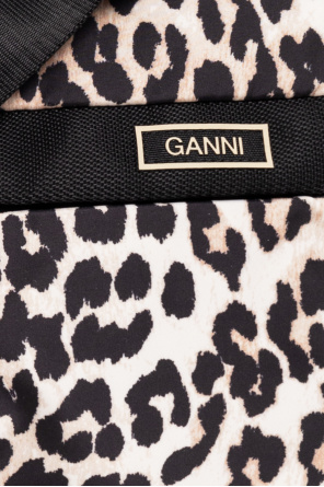 Ganni Shoulder vel bag with animal motif