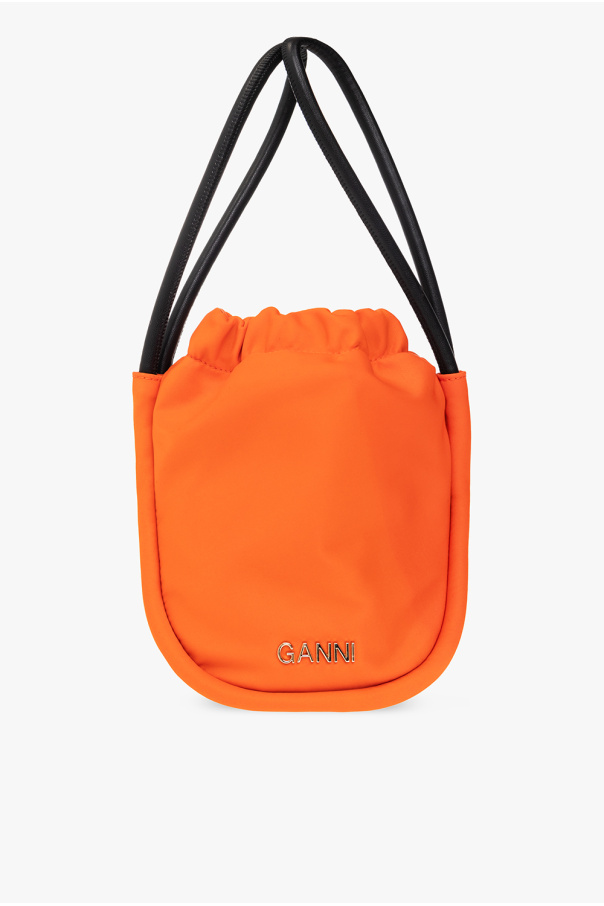 Ganni Kikka front-pocket shoulder bag Marrone