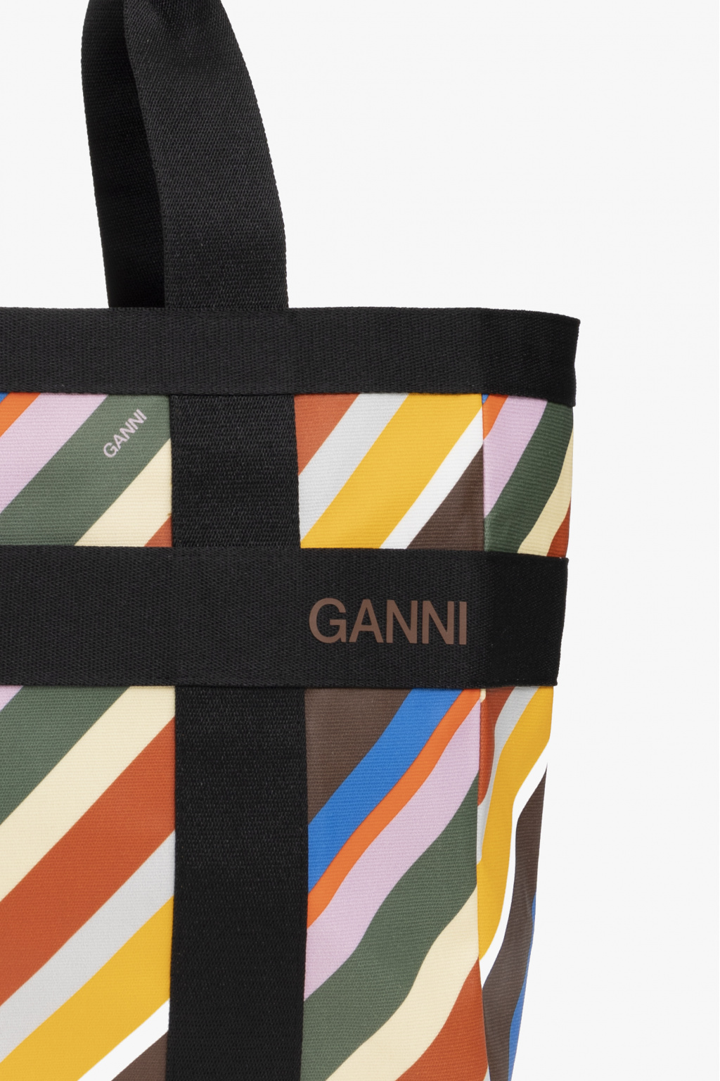 Ganni Patterned shopper backpack bag