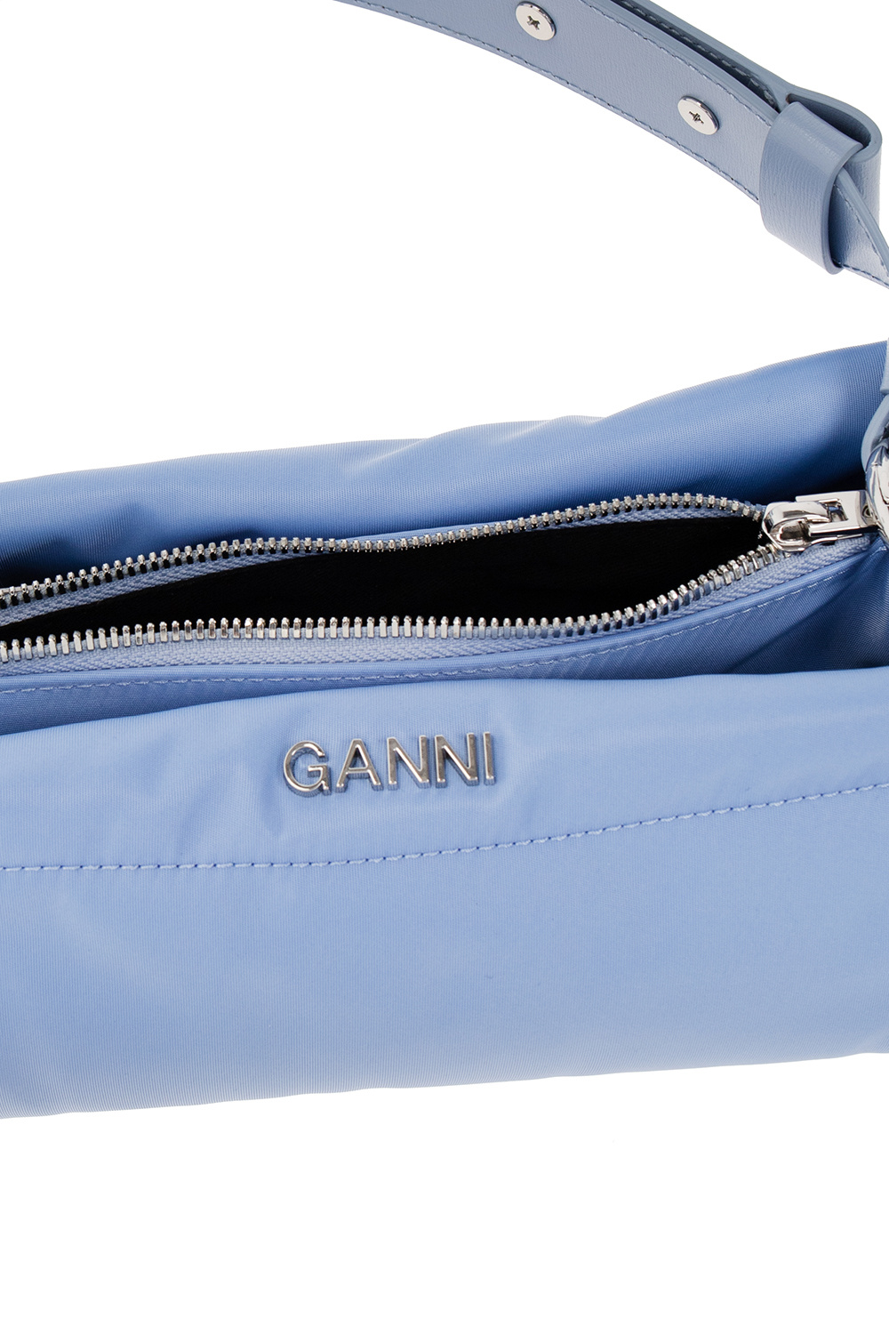 Ganni high-shine zipped tote