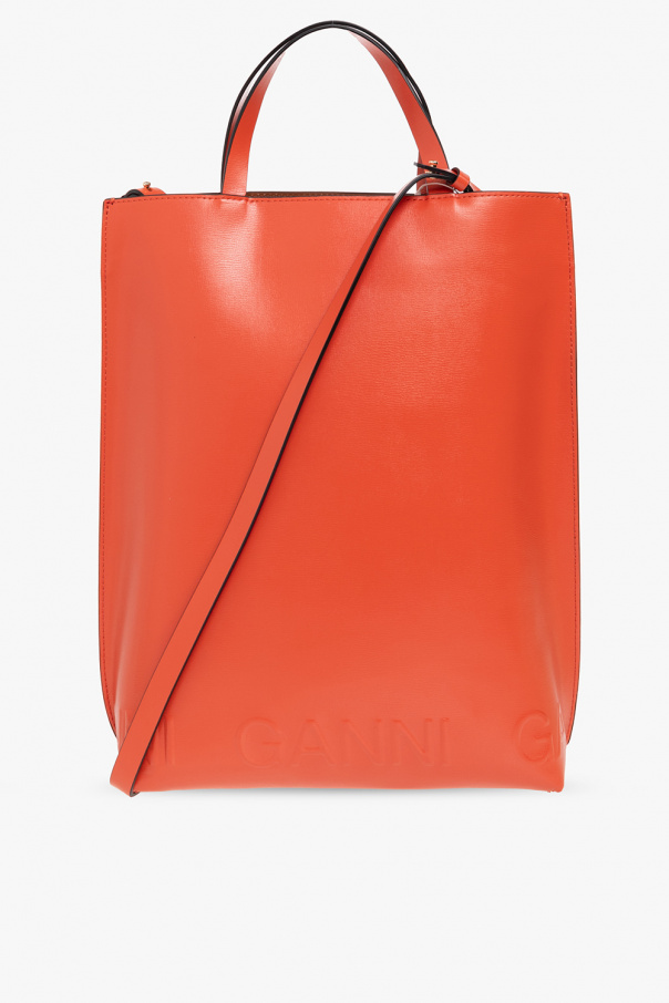 Ganni Leather shopper Label bag