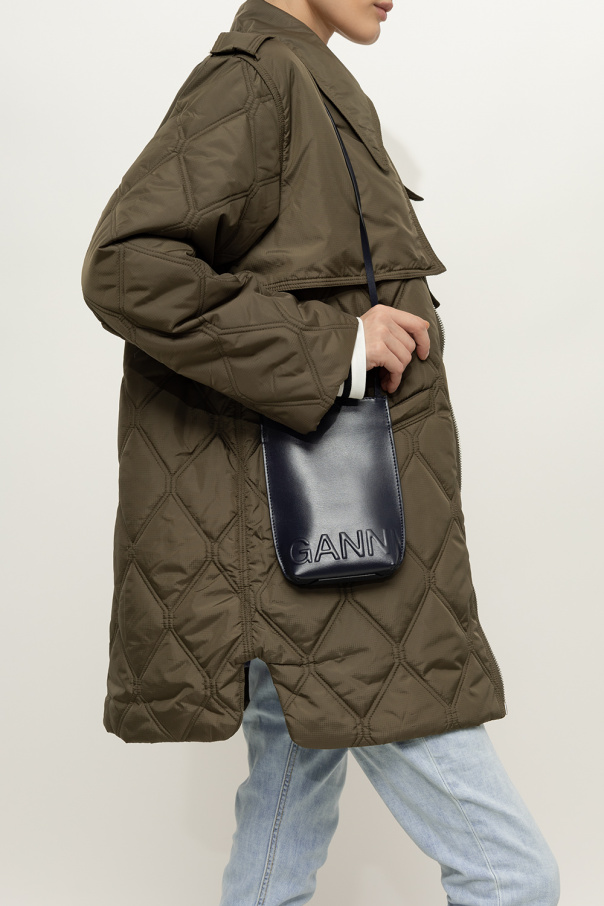 Ganni Sia nylon shoulder bag in black