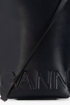 Ganni Sia nylon shoulder bag in black