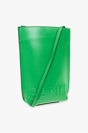 Ganni logo-patch buckle backpack