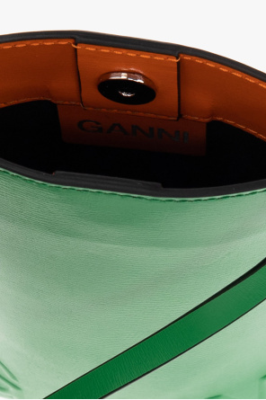 Ganni logo-patch buckle backpack