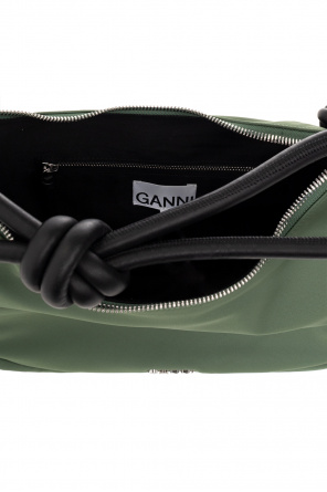 Ganni Black Calfskin Patches New Wave Chain Tote