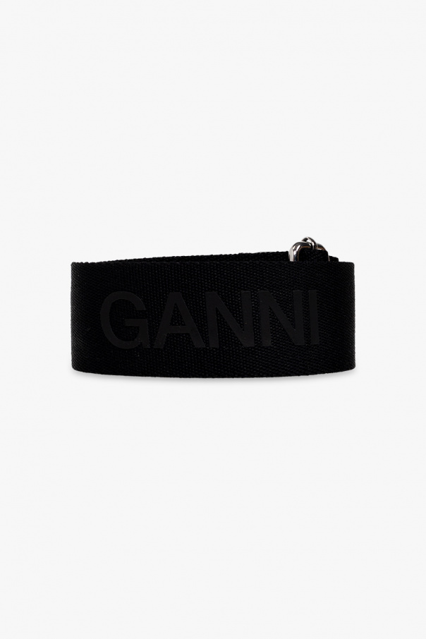 Ganni Bradshaw logo-print shoulder bag