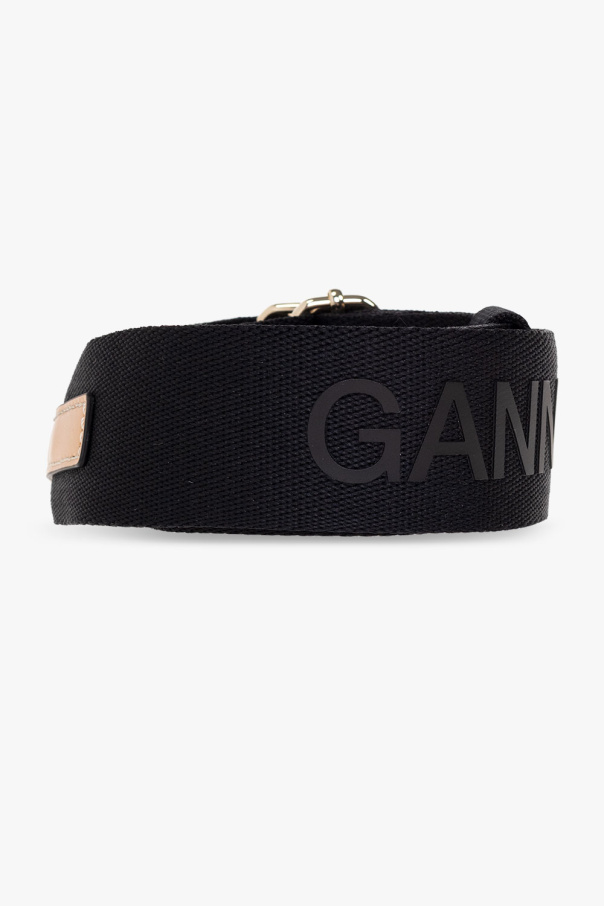 Ganni Black Baroque-print Belt Bag