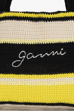 Ganni Woven shopper bag