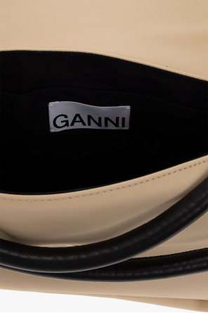 Ganni vinyl panelled backpack