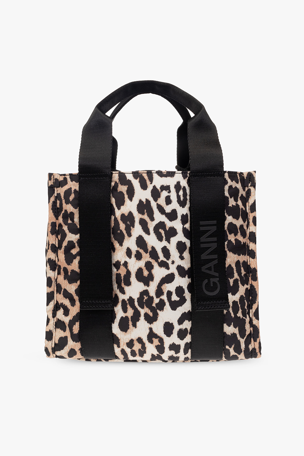 Ganni Shoulder bag with leopard print