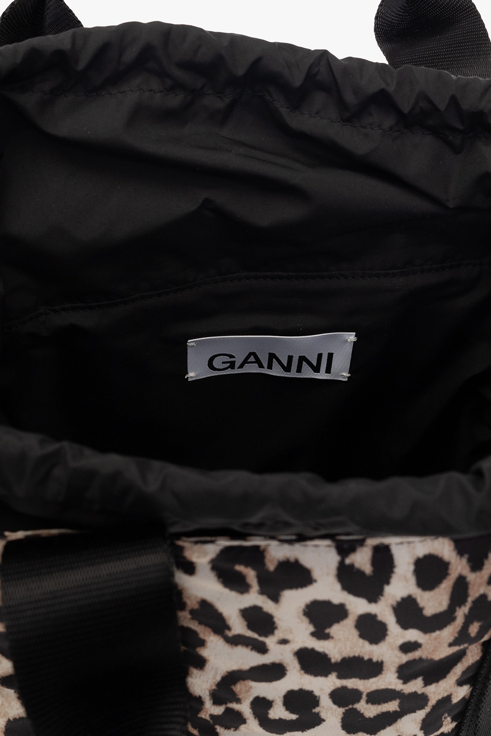 Ganni Shoulder bag with leopard print