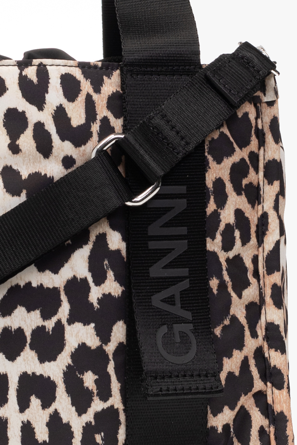 Ganni Shoulder bag with leopard print