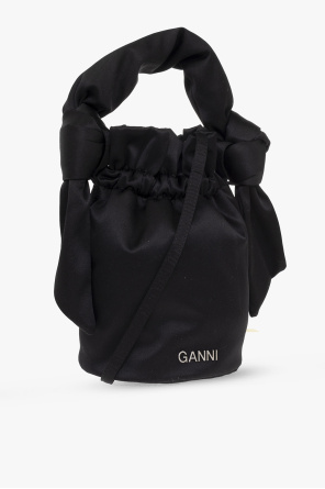 Ganni Tods mini logo-plaque shoulder bag Braun