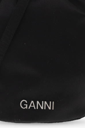 Ganni Tods mini logo-plaque shoulder bag Braun