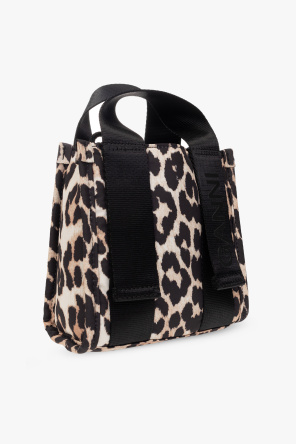 Ganni Shoulder bag with leopard Ultraviolet