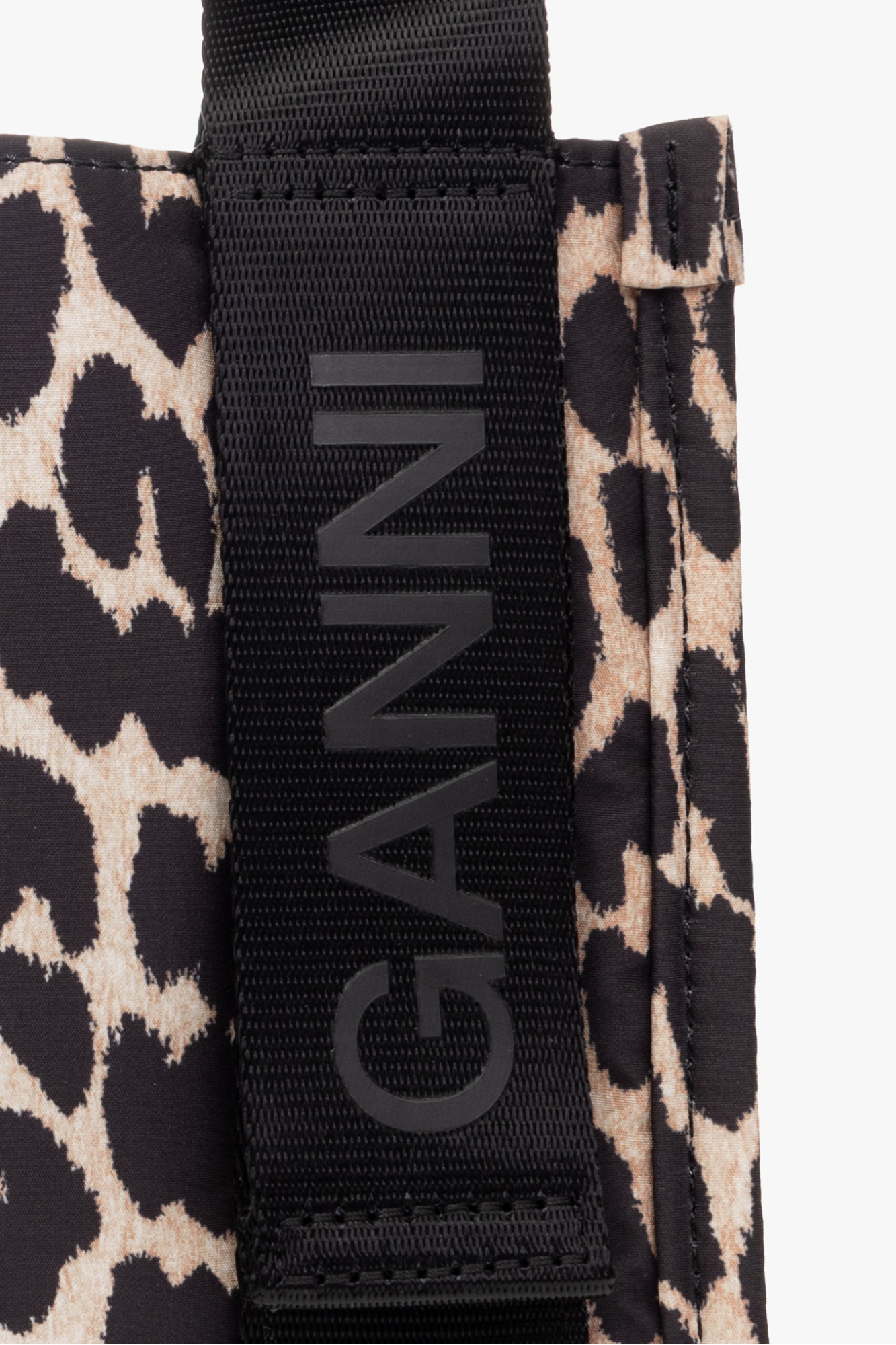 Ganni Shoulder bag with leopard print