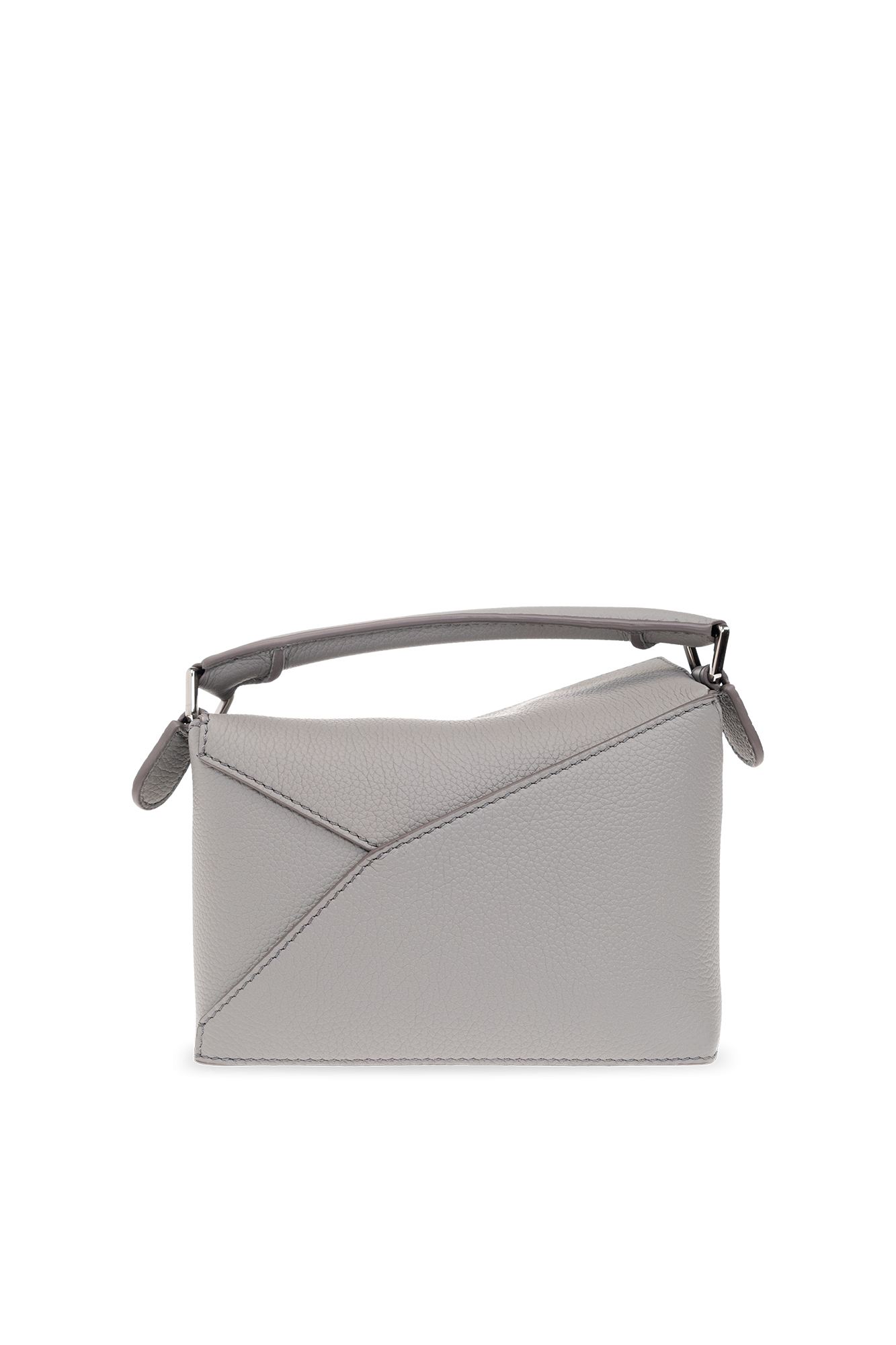 Loewe Mini Puzzle Pearlized Leather Bag in Gray