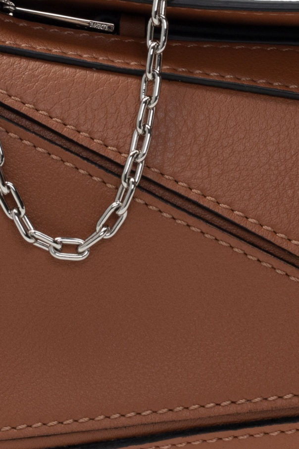 LOEWE Puzzle Bag ChainShoulder Size Nano Leather Brown A510U98X01