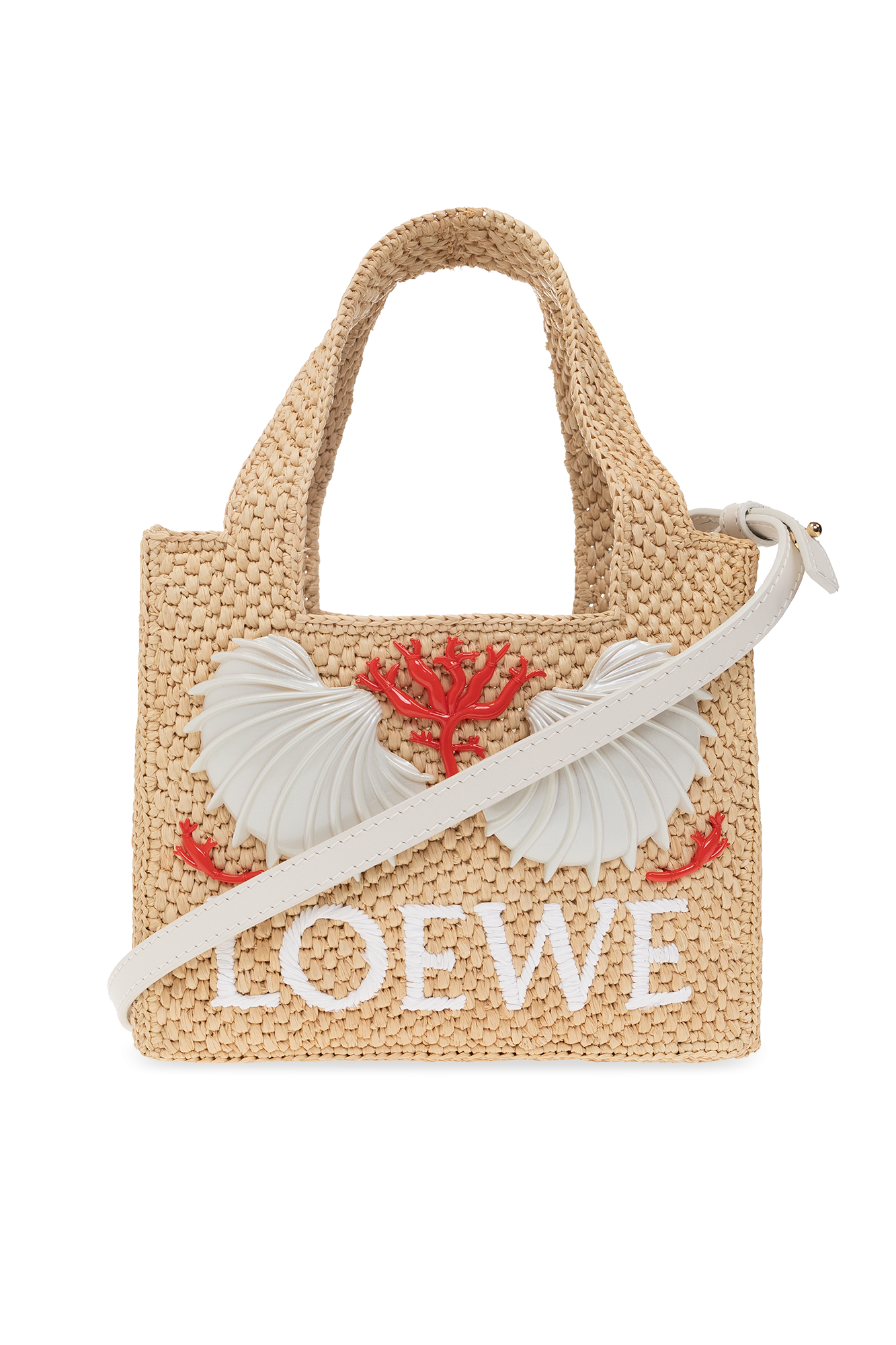 Small LOEWE Font Tote in raffia Natural - LOEWE