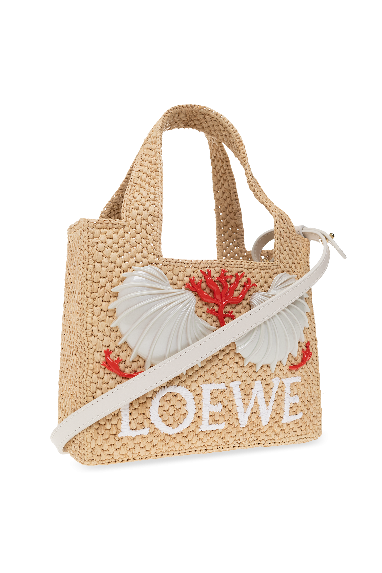 Loewe Logo-embroidered Raffia Tote Bag in Natural