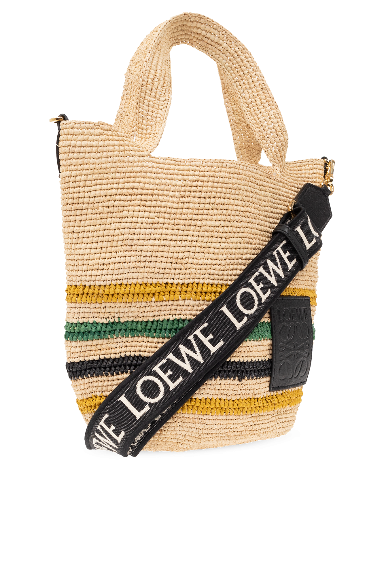 Loewe x Paula's Ibiza Slit Raffia and Calf Shoulder Bag