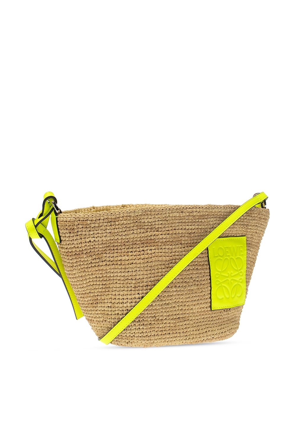 LOEWE Raffia Crossbody Bag Natural Neon Yellow 659632