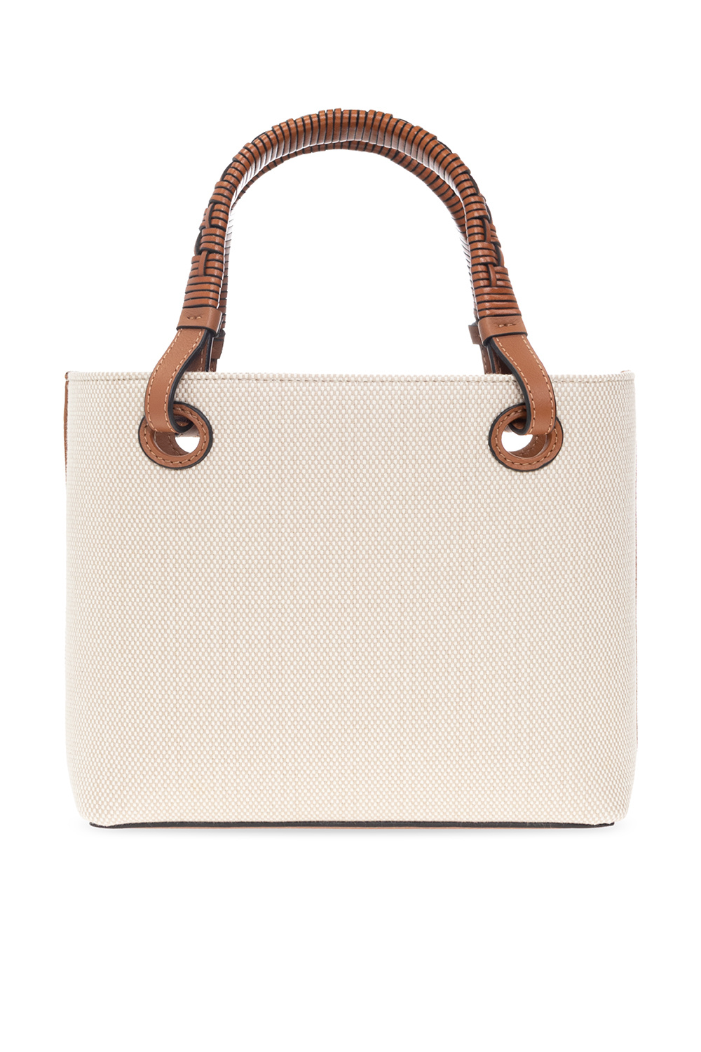 Mini Gate Dual Anagram Bag Ecru And Tan