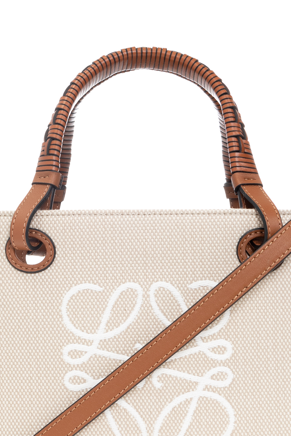 Mini Gate Dual Anagram Bag Ecru And Tan